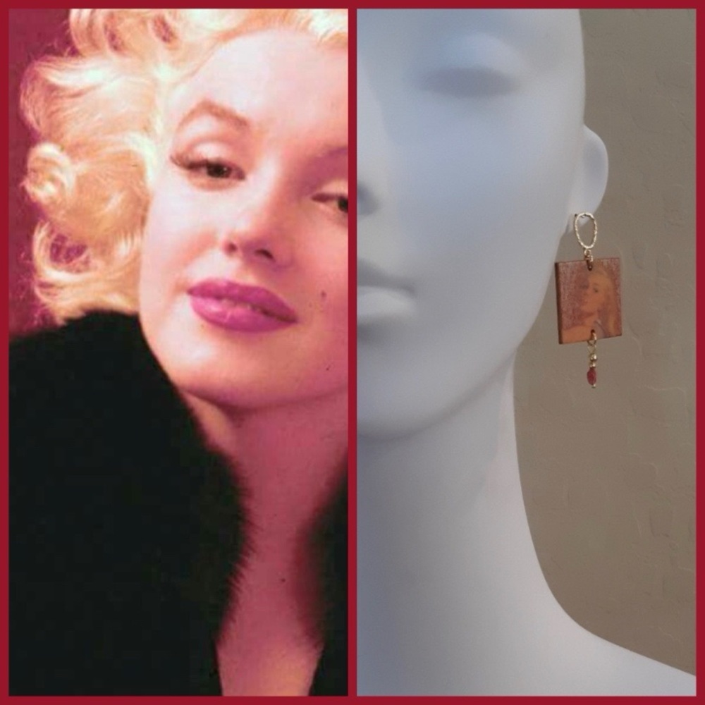 Retro Norma Jean Pin Up Dangle Earrings